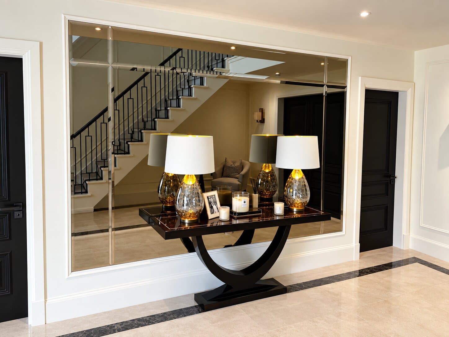 Full bespoke mirrored wall